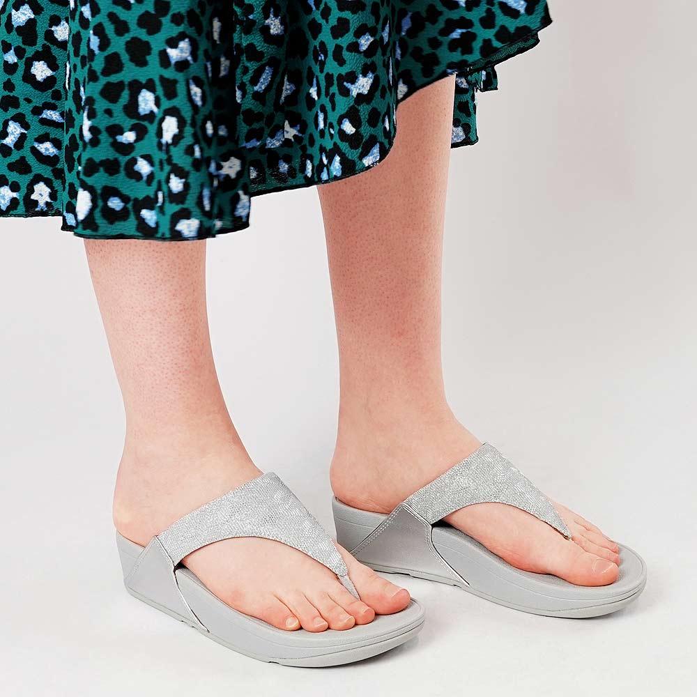 Lulu Glitz Silver Sandals, FITFLOP - Shouz