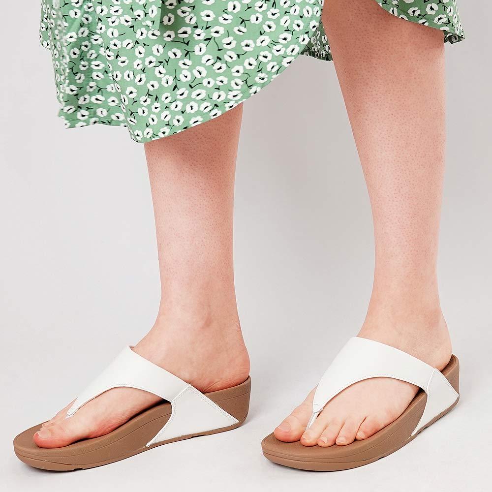 Lulu Leather White Sandals, FITFLOP - Shouz