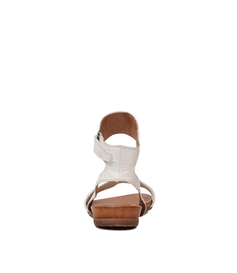 Lauren White Leather Sandals - Shouz