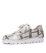 Js-2001 White Croc Mix Leather Sneakers, JOSE SAENZ - Shouz