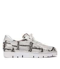 Js-2001 White Croc Mix Leather Sneakers, JOSE SAENZ - Shouz