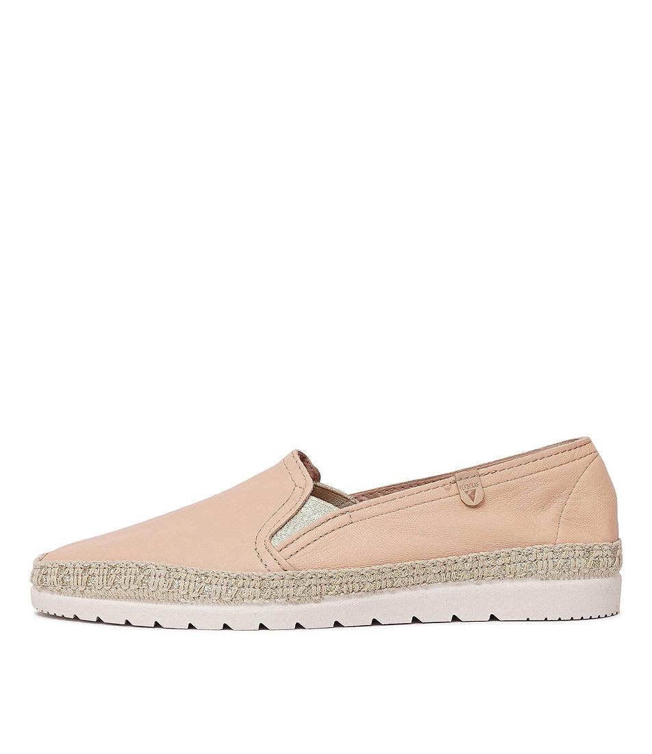 Nuria Nude Leather Espadrilles, VERBENAS - Shouz