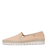Nuria Nude Leather Espadrilles, VERBENAS - Shouz