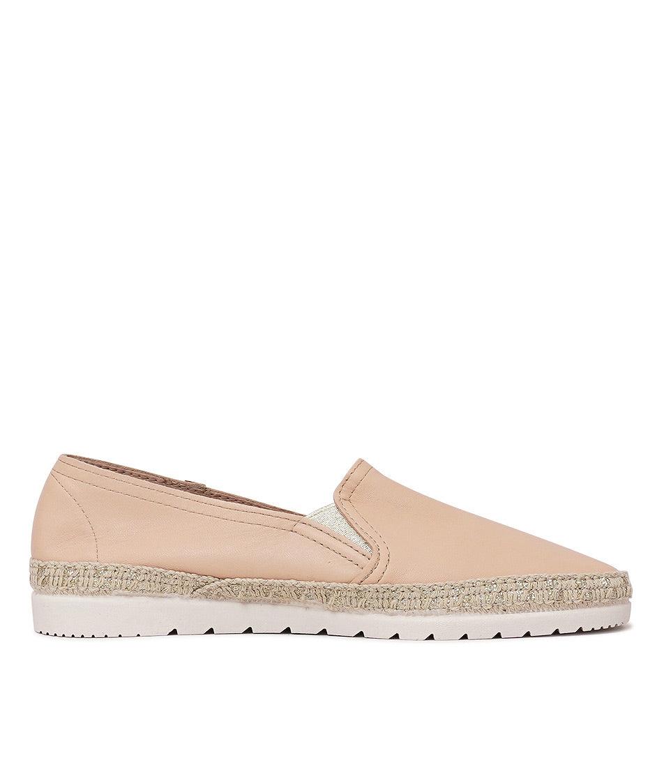 Nuria Nude Leather Espadrilles, VERBENAS - Shouz