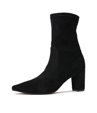 Nider Black Stretch Microsuede Ankle Boots, DJANGO & JULIETTE - Shouz