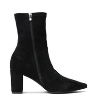 Nider Black Stretch Microsuede Ankle Boots, DJANGO & JULIETTE - Shouz