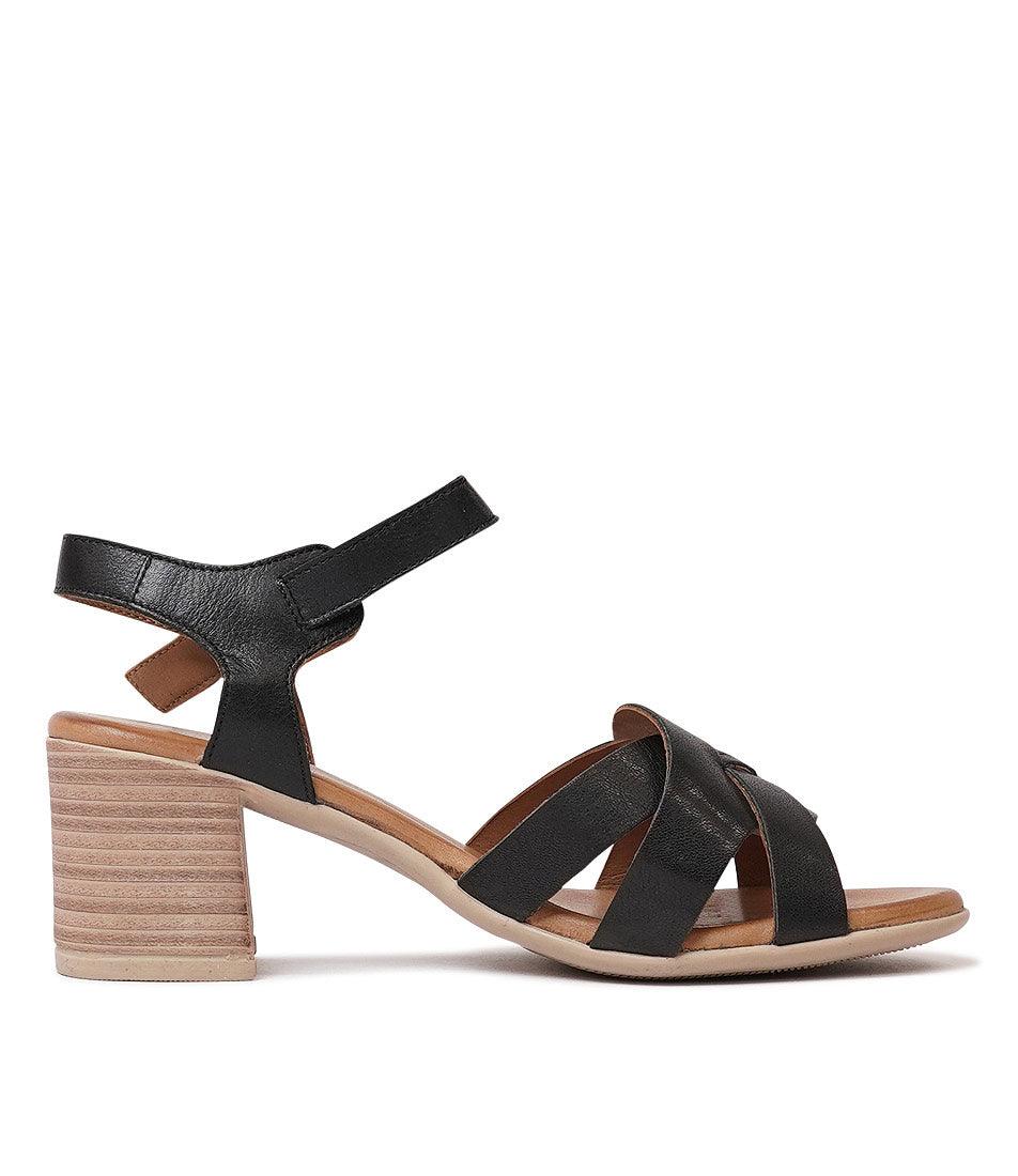 Washa Black Leather Heels, DIANA FERRARI - Shouz