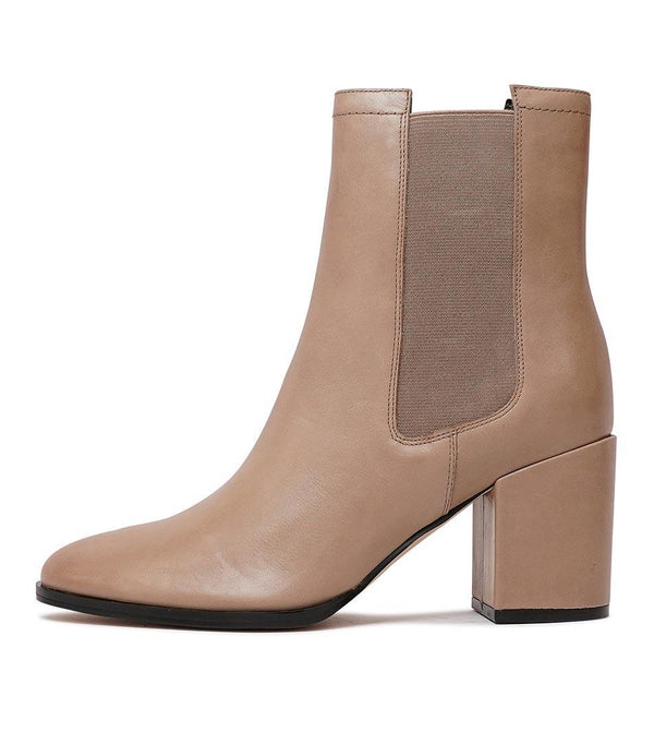 Castel Taupe Leather Chelsea Boots - Shouz