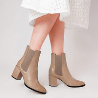 Castel Taupe Leather Chelsea Boots, EOS FOOTWEAR - Shouz