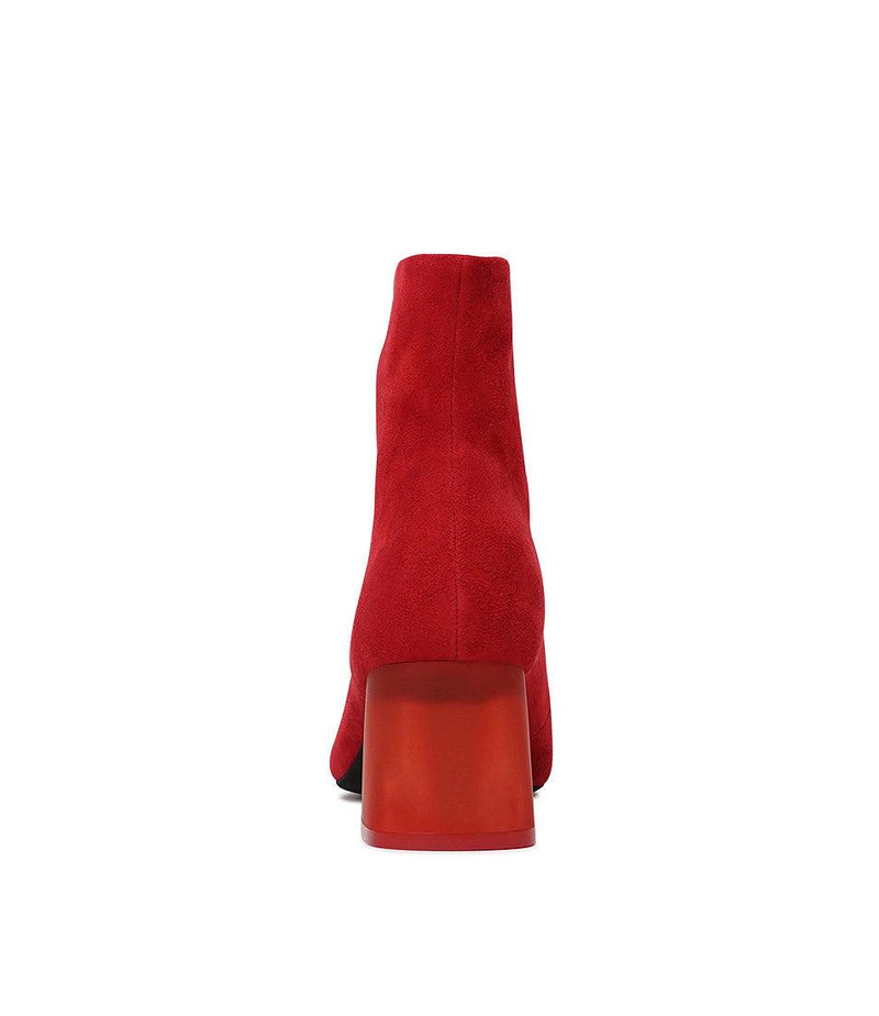Molano Red Suede Ankle Boots - Shouz
