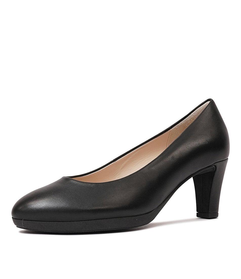 Coti Black Leather Heels, GABOR - Shouz