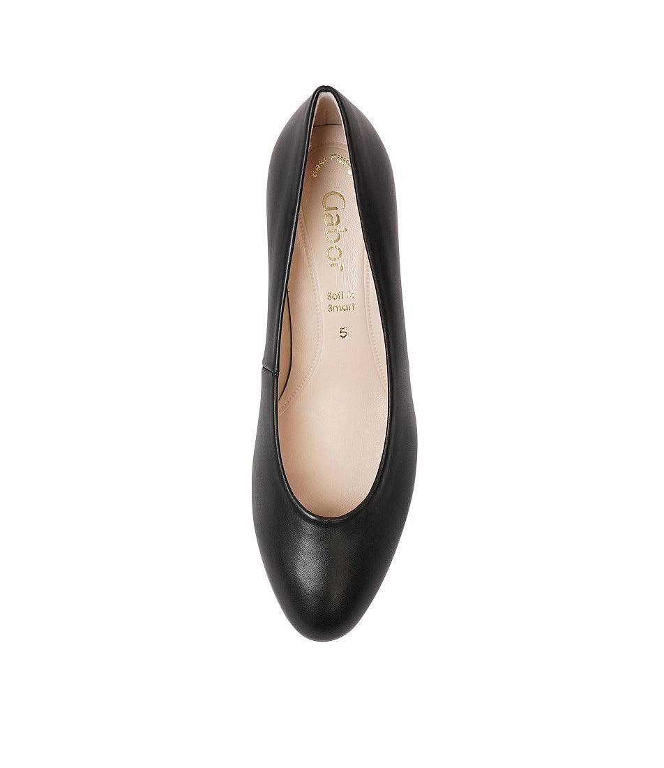 Coti Black Leather Heels, GABOR - Shouz