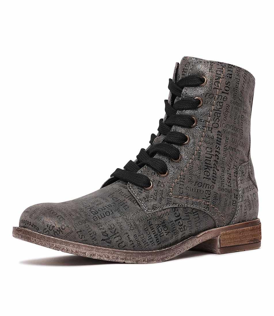 Sienna 82 Graphite Leather Ankle Boots - Shouz