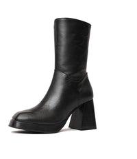 Ag-22565 Black Leather Boots, NEO - Shouz