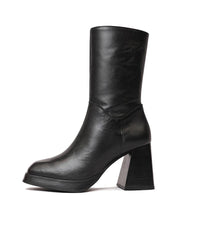 Ag-22565 Black Leather Boots, NEO - Shouz