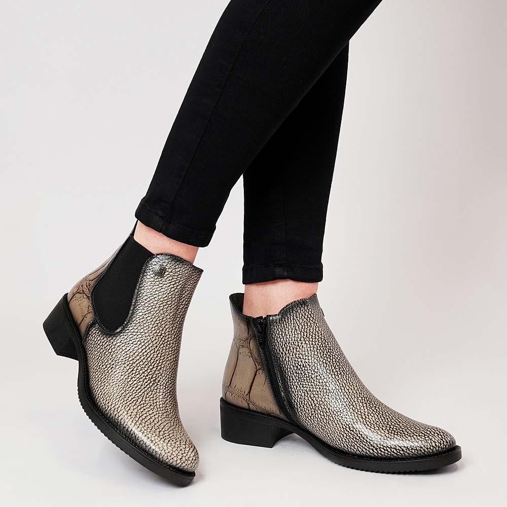 Js-2181 Taupe Multi Leather Chelsea Boots, JOSE SAENZ - Shouz