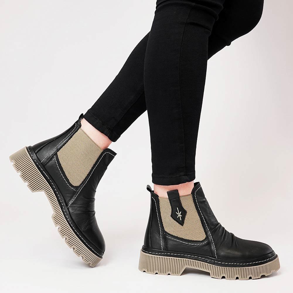 Ripper Black Leather Chelsea Boots - Shouz