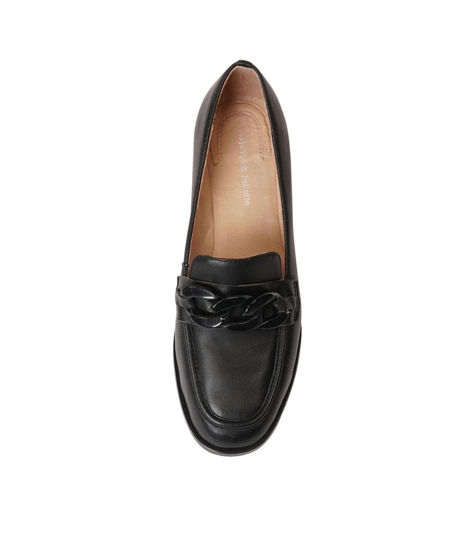 Nomass Black Leather Loafers, DJANGO & JULIETTE - Shouz