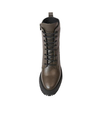 Adey Khaki Leather Ankle Boots, NEO - Shouz