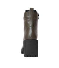 Adey Khaki Leather Ankle Boots, NEO - Shouz