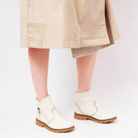 Hf-21062Ne Ivory Patent Ankle Boots, NEO - Shouz