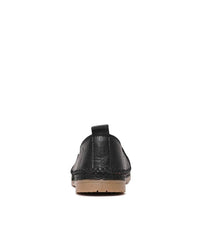 Siddle Black Leather Flats, SALA - Shouz