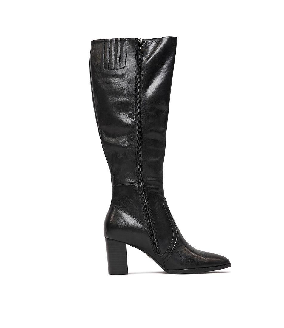 Ammies Black Leather Knee High Boots, DJANGO & JULIETTE - Shouz