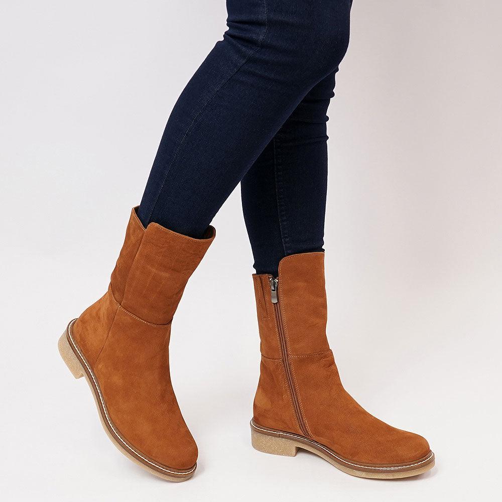 Cable Taba Nubuck Ankle Boots - Shouz