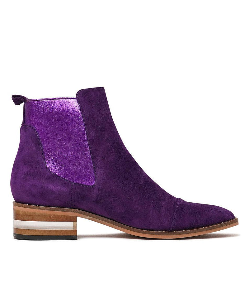 Forda Purple Suede Chelsea Boots - Shouz