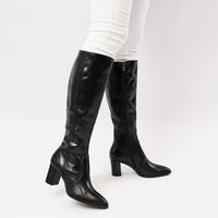 Ammies Black Leather Knee High Boots, DJANGO & JULIETTE - Shouz