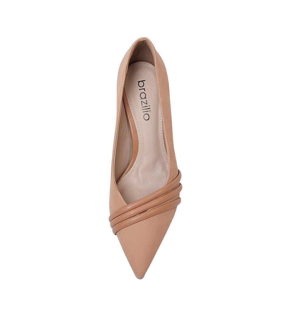St2090501 Nude Leather Heels, BRAZILLIO - Shouz