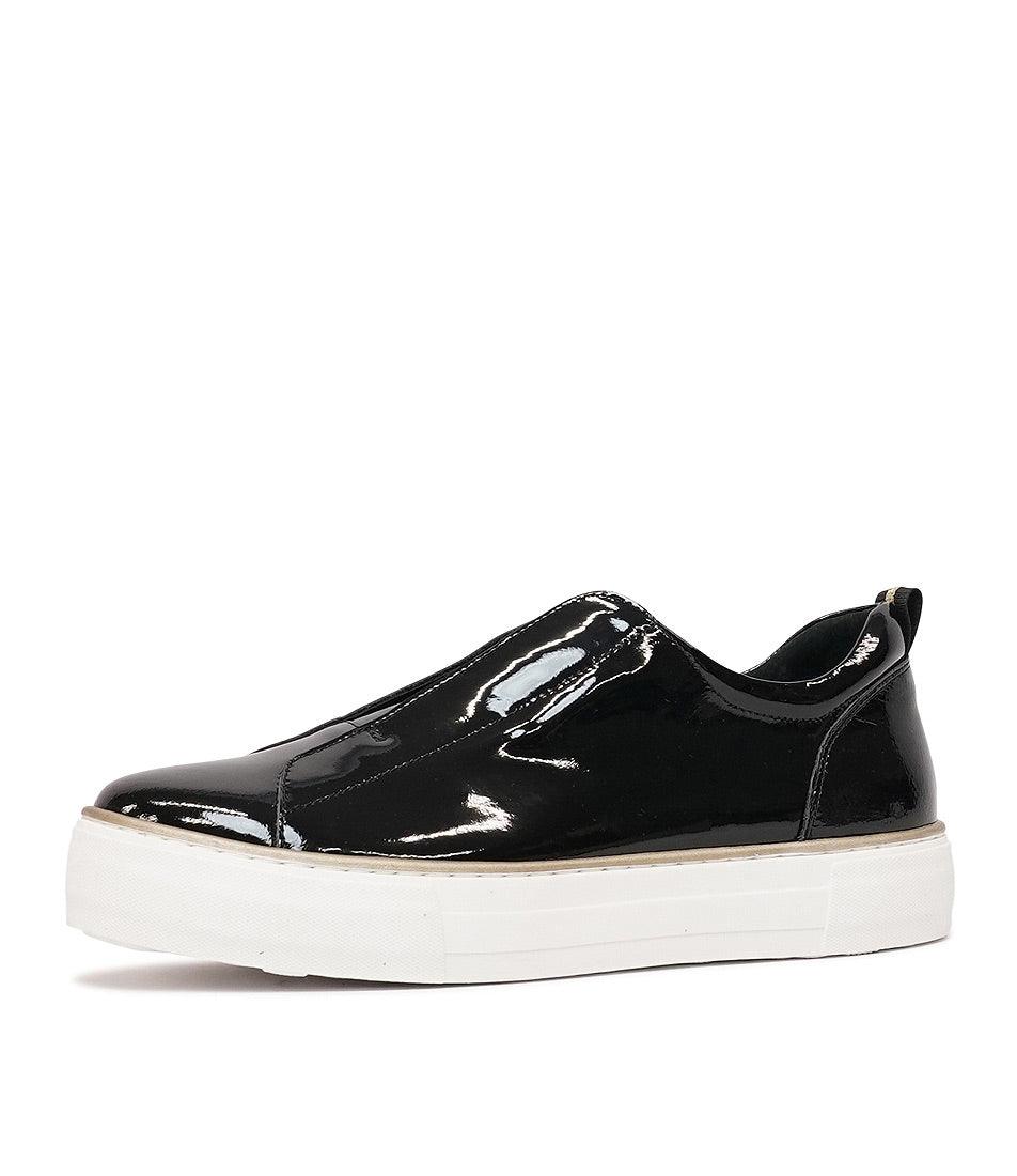 Black patent store leather sneakers womens