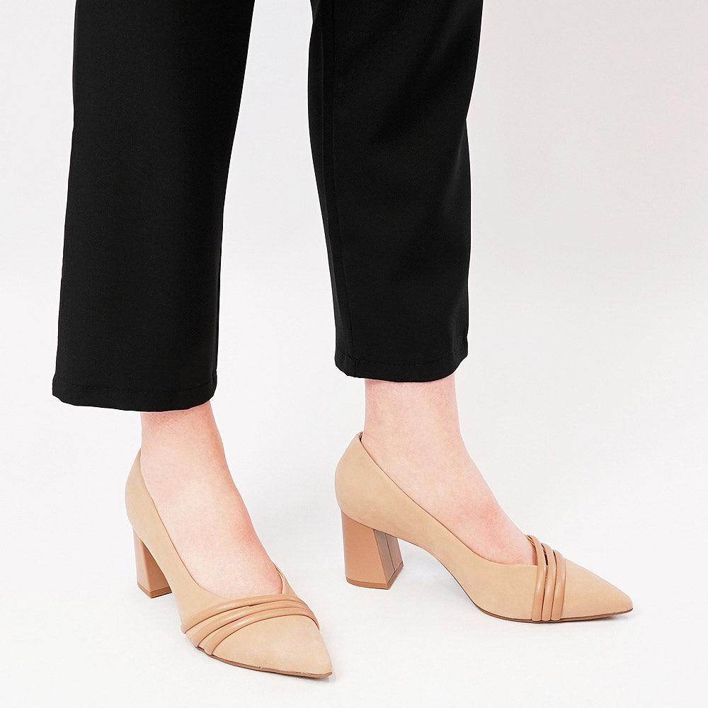 St2090501 Nude Leather Heels, BRAZILLIO - Shouz