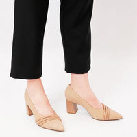 St2090501 Nude Leather Heels, BRAZILLIO - Shouz