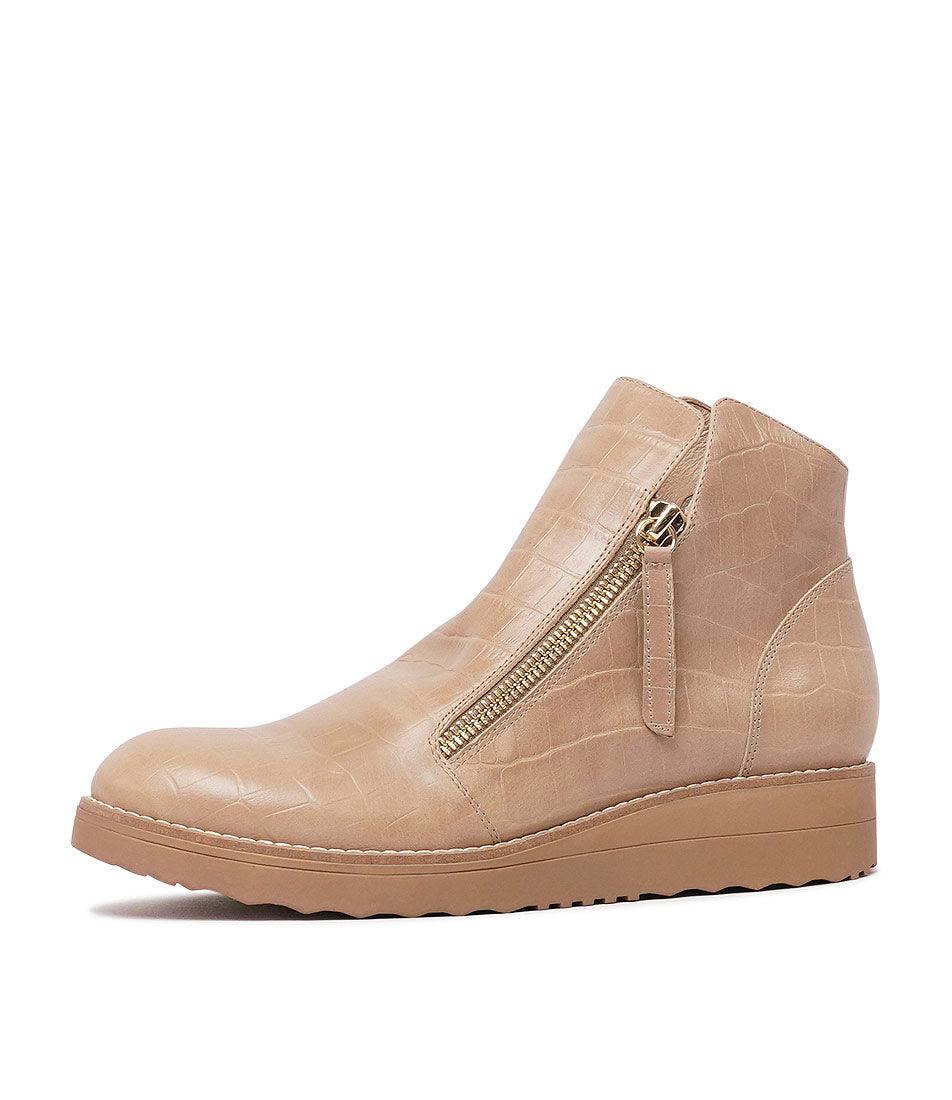 Croc leather ankle boots online