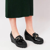 Newcomb Black Patent Leather Wedges, DJANGO & JULIETTE - Shouz