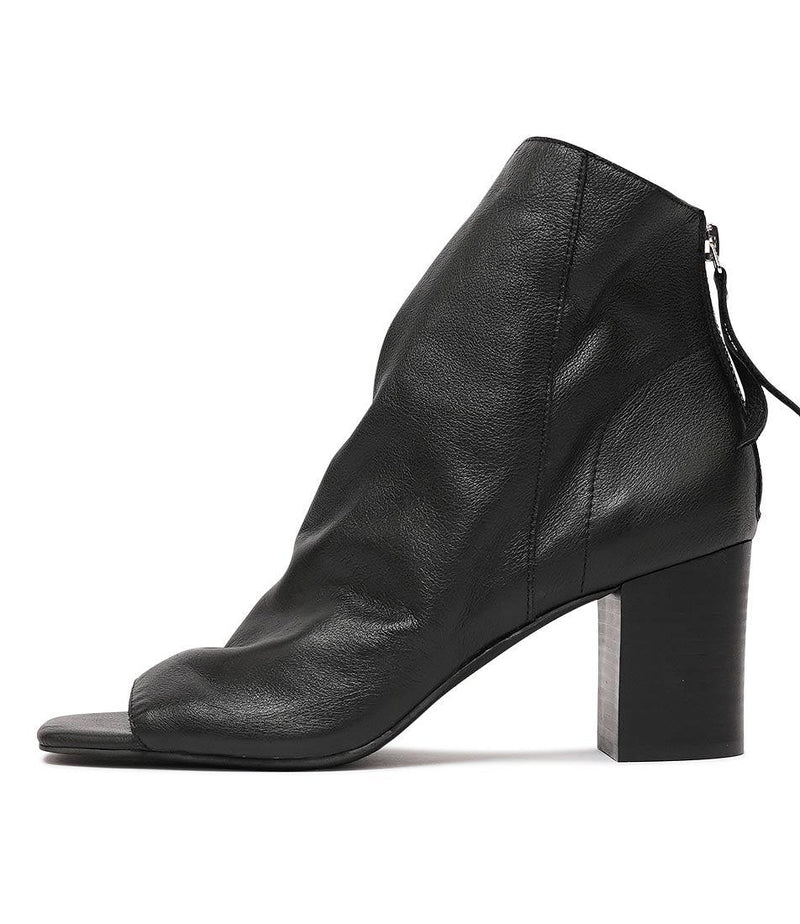 Cilin Black Leather Boots - Shouz