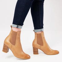 Usset Dark Tan Leather Chelsea Boots, TOP END - Shouz