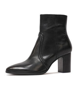 Anahi Black Leather Ankle Boots, DJANGO & JULIETTE - Shouz