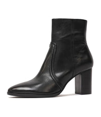 Anahi Black Leather Ankle Boots, DJANGO & JULIETTE - Shouz