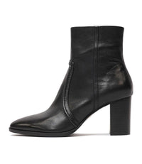 Anahi Black Leather Ankle Boots, DJANGO & JULIETTE - Shouz