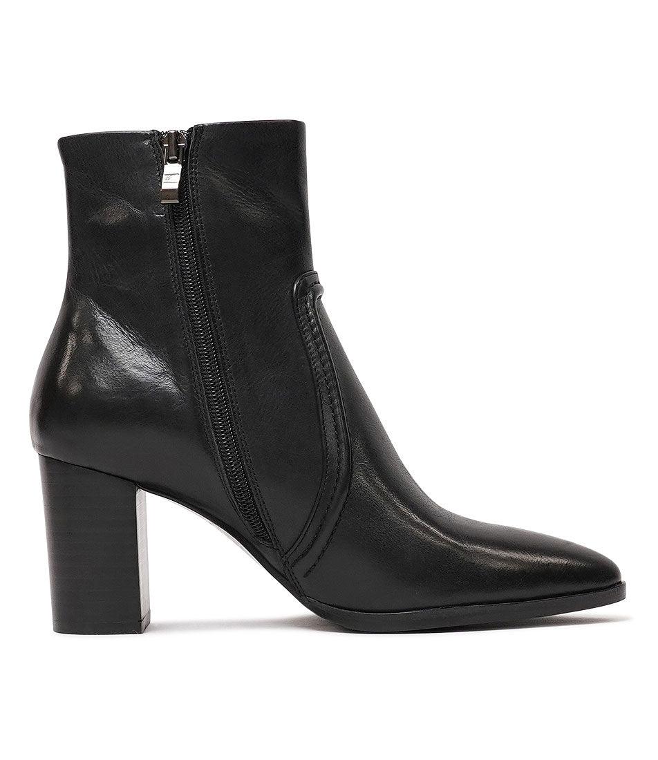 Anahi Black Leather Ankle Boots, DJANGO & JULIETTE - Shouz