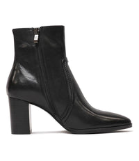 Anahi Black Leather Ankle Boots, DJANGO & JULIETTE - Shouz