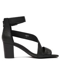 Perant Black Leather Heels - Shouz