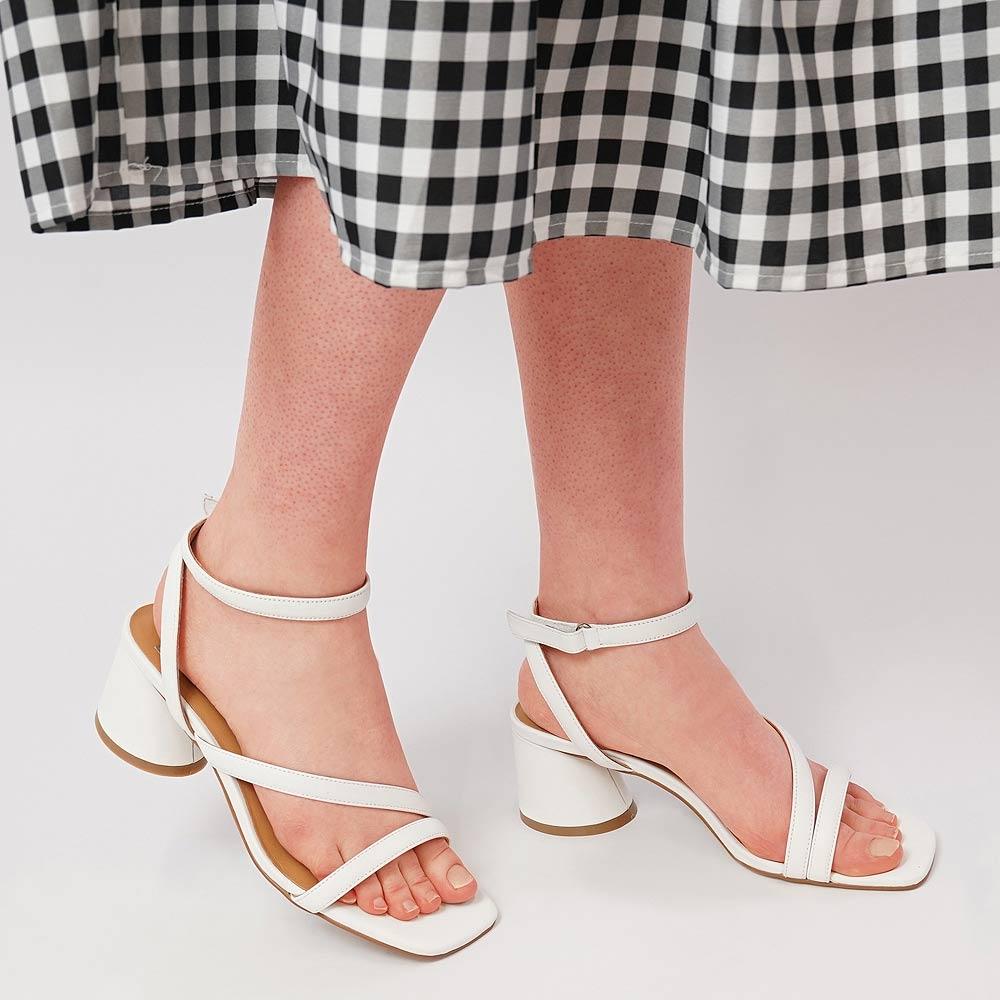 Petricia White Leather Heels, EOS FOOTWEAR - Shouz