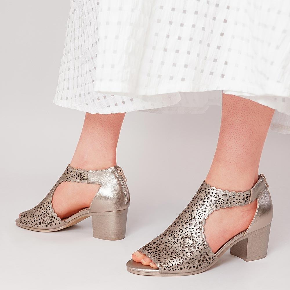 Bames Champagne Leather Heels, DJANGO & JULIETTE - Shouz