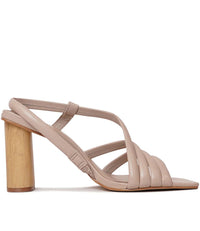 536002 Nude Leather Heels - Shouz