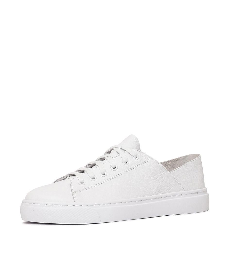 Oskher White Leather Sneakers - Shouz