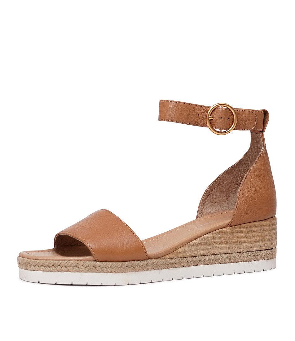 Idola Dark Tan Leather Wedges, DJANGO & JULIETTE - Shouz