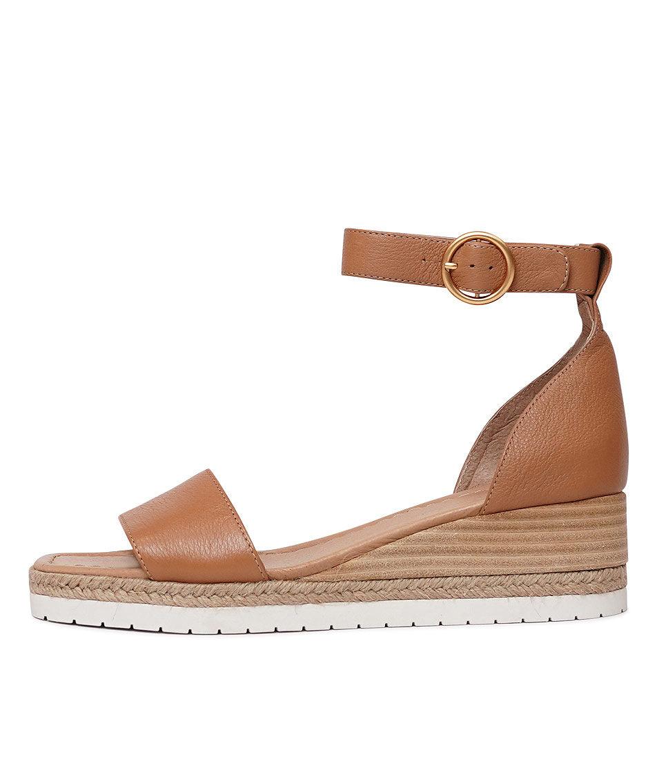 Idola Dark Tan Leather Wedges, DJANGO & JULIETTE - Shouz